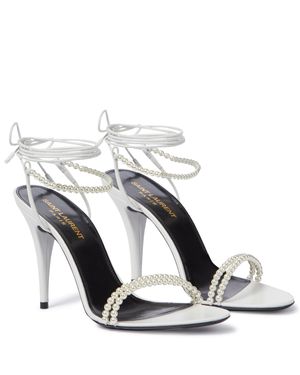 Saint Laurent Sandales Luna 95 en cuir - Blanc