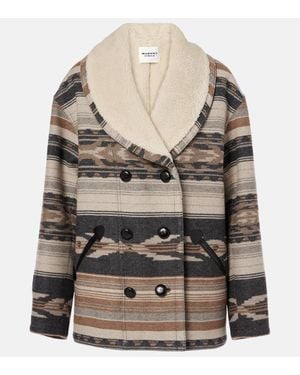 Isabel Marant Caban Dorcas Con Shearling Sintetico - Grigio