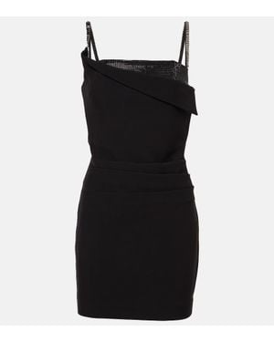 Roland Mouret Crystal-Embellished Crepe Minidress - Black