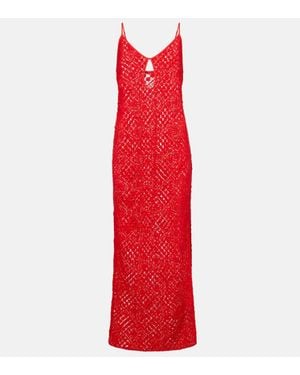 SIR. Abito Lungo Rayure - Rosso