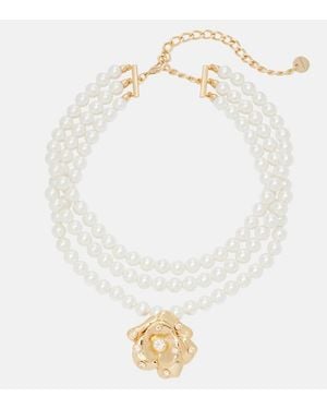 Self-Portrait Choker A Cristaux - Blanc