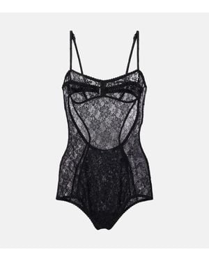 The Attico Body Aus Spitze - Schwarz