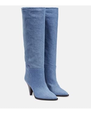 Isabel Marant Ririo Denim Knee-High Boots - Blue