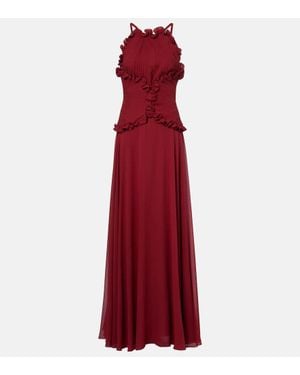 Elie Saab Robe Aus Seiden-Georgette - Rot