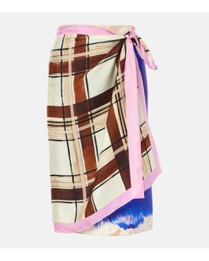 Dries Van Noten Falda Envolvente De Seda Estampada - Multicolor