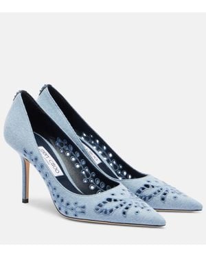 Jimmy Choo Pumps Love 85 Aus Denim - Blau