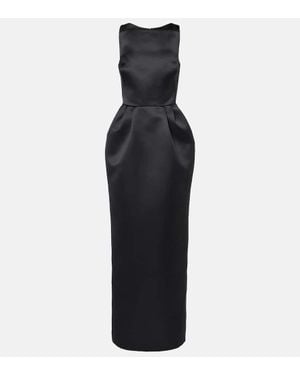 Safiyaa Bestickte Robe Trecchi Aus Duchesse-Satin - Schwarz