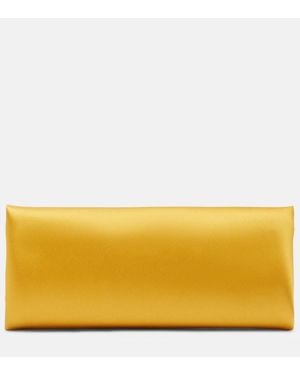 Saint Laurent Supple Satin Clutch - Yellow