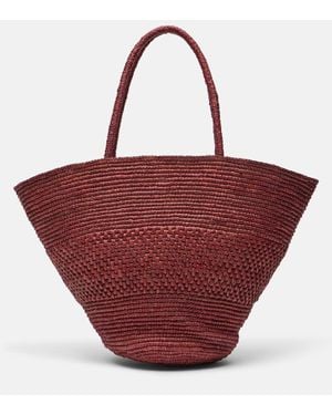 The Row Tote Emilie Aus Raffiabast - Rot