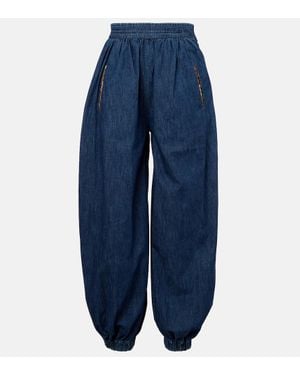 Valentino Jeans Tapered De Chambray - Azul
