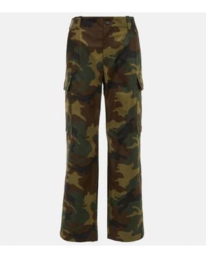 Nili Lotan Yannic Camouflage Cotton Twill Cargo Trousers - Green