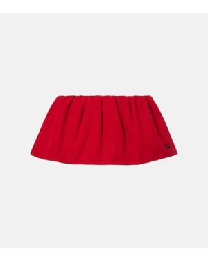 Miu Miu Gathered Cotton Poplin Miniskirt