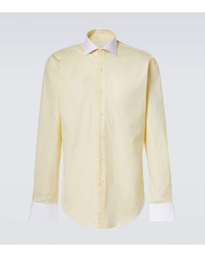Prada Two-Tone Cotton Shirt - Natural