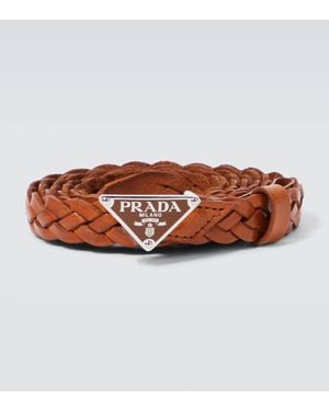 Prada Guertel Aus Leder - Braun