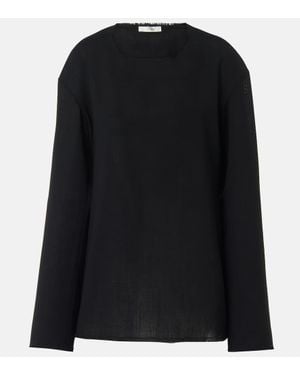 The Row Top Cattaleya Aus Wolle - Schwarz