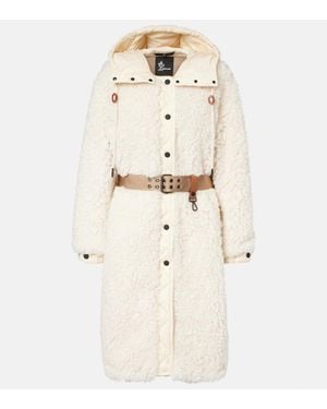 Moncler Blavet Hooded Teddy Down Coat - Natural