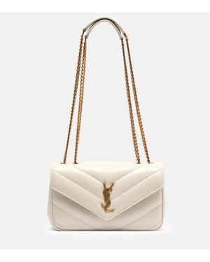 Saint Laurent Lou Lou Small Leather Shoulder Bag - Natural