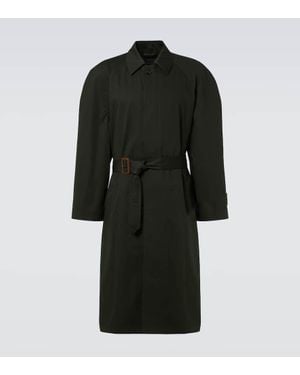 Balenciaga Belted Cotton Car Coat - Black