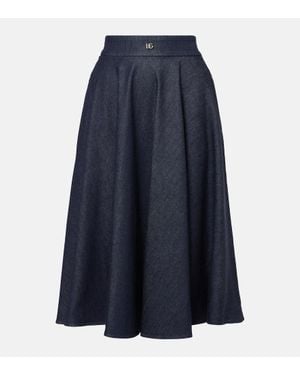 Dolce & Gabbana Gonna Midi Dg - Blu
