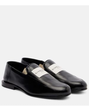 Givenchy Label Leather Loafers - Black