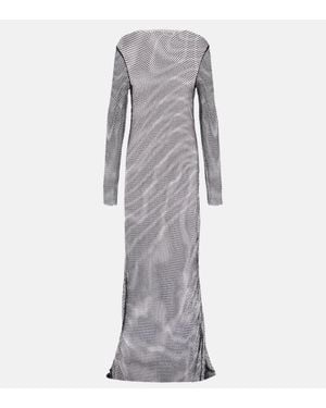 TOVE Maxikleid Aus Mesh Mit Kristallen - Grau