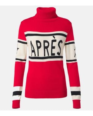Perfect Moment Jersey De Cuello Alto Apres De Lana En Intarsia - Rojo