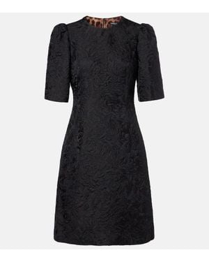 Dolce & Gabbana Cotton And Silk-Blend Minidress - Black