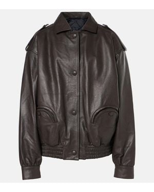 Blazé Milano Charlie Leather Bomber Jacket - Black