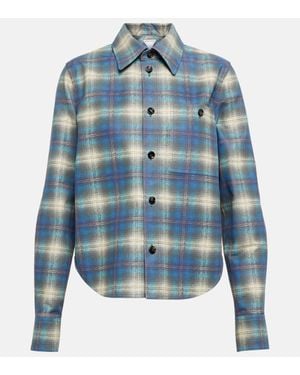 Bottega Veneta Multicolour Checked Shirt - Blue