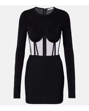 Nensi Dojaka Paneled Corset Dress - Black