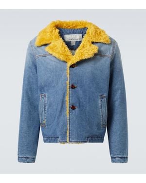 ERL Jeansjacke Mit Faux Shearling - Blau