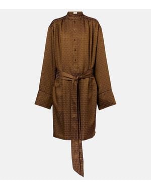 Saint Laurent Jacquard Minidress - Brown