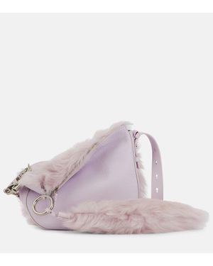 Burberry Schultertasche Knight Small Aus Leder Und Shearling - Lila