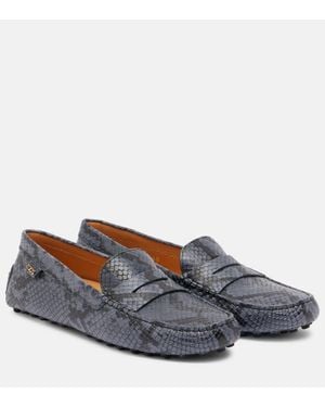 Tod's Mocassins Gommino En Cuir - Gris