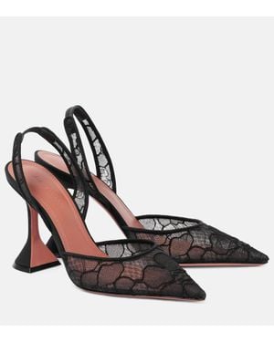 AMINA MUADDI Holli 95 Lace Slingback Pumps - Black