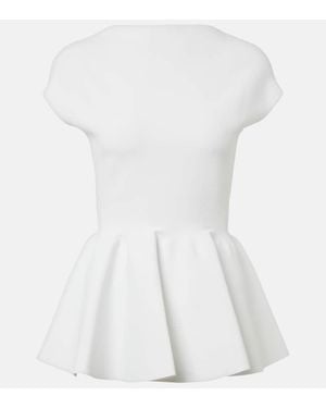 Alaïa Peplum Top - White