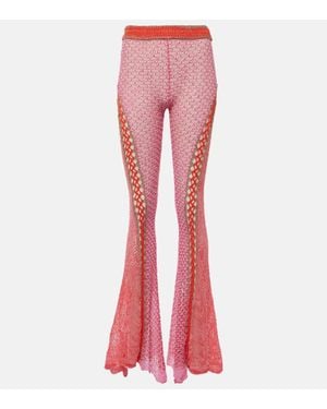 Roberta Einer Open-Knit Cotton Flared Trousers