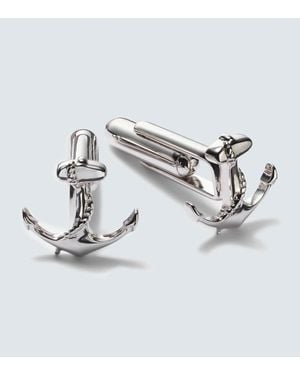 Mateo Manschettenknoepfe Anchor Aus Sterlingsilber, Rhodiniert - Mettallic