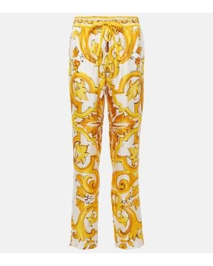 Dolce & Gabbana Printed Casual Pants - Yellow