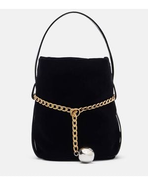 Prada Sac Seau Petit Sac En Velours - Noir