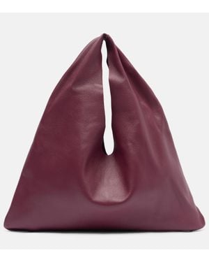 The Row Bindle Small Leather Tote Bag - Purple