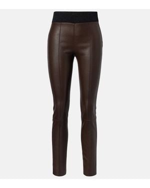 Brunello Cucinelli Schmale Hose Aus Leder - Grau