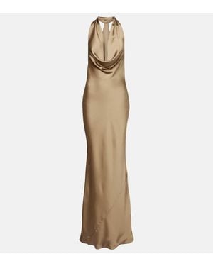 Norma Kamali Robe Bias Aus Satin - Natur