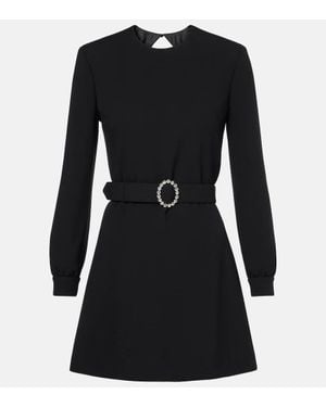 Saint Laurent Backless Mini Belted Dress - Black