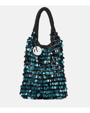 JW Anderson Tote Aus Mesh Mit Pailletten - Blau