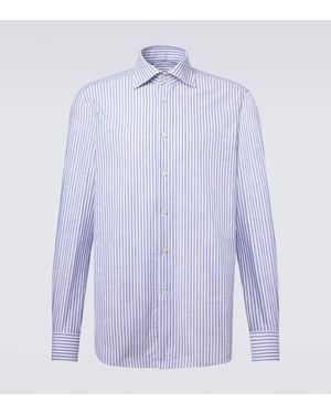 Kiton Striped Cotton Shirt - Blue