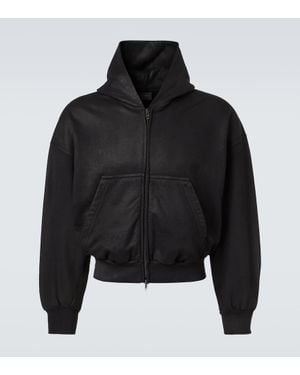Balenciaga Cotton Jersey Zip-Up Hoodie - Black