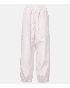 Alaïa Balloon Silk Wide-Leg Pants - Pink