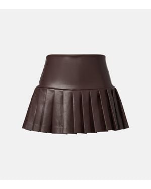 Norma Kamali Minirock Aus Lederimitat - Braun