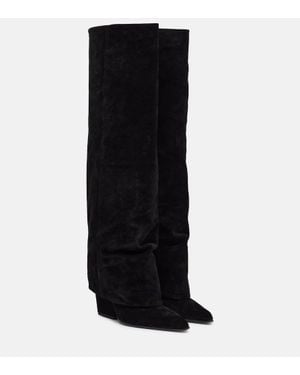Paris Texas Jane 60 Suede Knee-High Boots - Black